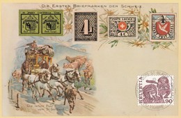 Suisse - Diligence - Carte Oblitéré Le 5-7/12/1980 - Journée Du Timbre - Postkoetsen