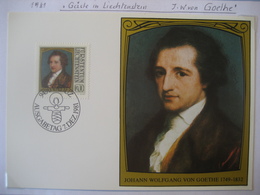Liechtenstein- FDC Maxicard J.W. Von Goethe Mi.Nr. 785 - Covers & Documents