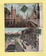 Woonsocket - Lot De 2 Cartes Postales Destination France - 1908 - Lettres & Documents