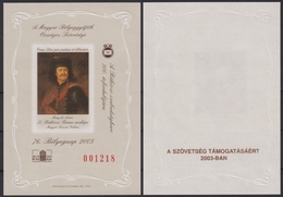 Rákóczi HUNFILA Stamp Exhibition 2003 MABÉOSZ Federation Hungary Philatelists Commemorative Sheet GIFT - Feuillets Souvenir