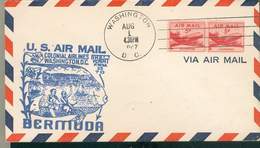 ETATS-UNIS US NAVY LETTRE Washington 1947 BERMUDA Au Verso Flamme Rare Thème Manchot TB - Antarctic Wildlife