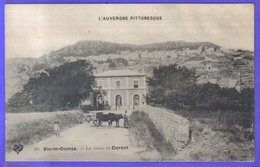 Carte Postale 63. Vic-le-Comte  La Gare Et Corent   Très Beau Plan - Vic Le Comte