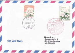 Japan, Used Par Avion Cover 2008 From Suzuka - Mie, Flowers - Briefe