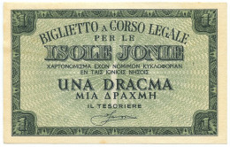 1 DRACMA OCCUPAZIONE ITALIANA DELLA GRECIA ISOLE JONIE APRILE 1942 SUP - Autres & Non Classés