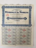 Compagnie Des Pétroles De MORENI - Action De 100 Francs Au Porteur N° 003,324 - Erdöl