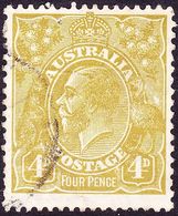 AUSTRALIA 1929 KGV 4d Yellow-Olive SG102 FU - Oblitérés