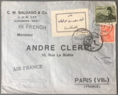 Egypte, Lettre D'Alexandrie 1949 Pour Paris - Vignette En Arabe - (B2850) - Covers & Documents