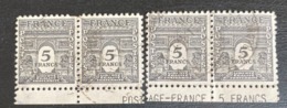 France Timbre-poste Type Arc De Triomphe 50c Avec Inscription En Marge POSTAGE - FRANCE 5 FRANCS - 1944-45 Arc De Triomphe