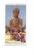 Chromo JAPON JAPAN Bouddha En Bronze à Kobé Didactique Au Dos 2 Scans 67 X 36 Mm TB - Wills