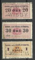 SWEDEN Schweden Bank Tax Revenues Taxe Steuermarken O - Revenue Stamps