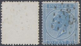 émission 1865 - N°18 Obl Pt 283 "Ostende" - 1865-1866 Profile Left