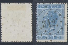 émission 1865 - N°18 Obl Pt 342 "Stavelot". Superbe - 1865-1866 Profile Left