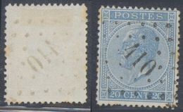 émission 1865 - N°18 Obl Pt 410 "Zele" - 1865-1866 Profile Left
