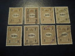 FAKTURASTEMPEL  (2 / 10 Ore To 80 Ore ) 8 Fiscal Tax Revenue Postage Due Official DENMARK - Fiscaux