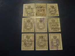 STEMPELMAERKE 20 Ore 9 Different Perforated / Imperforated Sides Fiscal Tax Revenue Postage Due Official DENMARK - Fiscaux