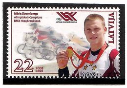 Latvia 2008 . Olym. BMX Champion M.Strombergs. 1v: 22.   Michel # 745 - Latvia