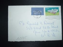 LETTRE Par Avion Pour USA TP IRISH PAVILION 1/5 OBL.MEC.7 VIII 1954 BAILE ATHA - Brieven En Documenten