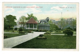 Ref 1371 - Early Postcard - Forbury Gardens & Lion Memorial - Reading Berkshire - Reading