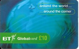 CARTE-PREPAYEE-GB-BT Global 10£--Exp31/07/99 -Gratté-Plastic Epais-TBE-RARE - BT Global Cards (Prepaid)