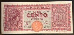 100 Lire Italia Turrita Luogotenenza 1944 Spl LOTTO 1943 - 1000 Lire