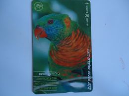 ISRAEL PHONECARDS USED  BIRDS PARROTS - Perroquets