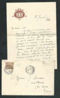 Monaco N° 24 Obl En Janvier 1906 Sur Lac à Entète De L'hotel Hermitage    -  Tab 15203 - Lettres & Documents