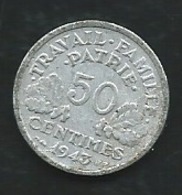 FRANCE France 50 Centimes 1943  Pia 22308 - 50 Centimes