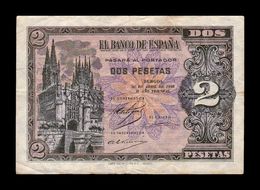 España Spain 2 Pesetas Cathedral Of Burgos 1938 Pick 109 Serie I MBC VF - 1-2 Peseten