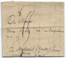 MARQUE POSTALE  BRUSSEL BELGIQUE POUR MONTPELLIER  1817 / TAXE 15 - 1815-1830 (Dutch Period)
