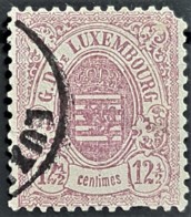 LUXEMBOURG 1875 - Canceled - Sc# 35 - 12,5c - Damaged On Upper Right Corner - 1859-1880 Wapenschild