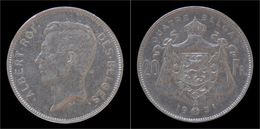 Belgium Albert I 20 Frank (4belga) 1931FR-pos A - 20 Francs & 4 Belgas