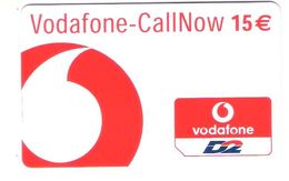 GERMANY  - D2 Vodafone - Call Now 15 € - 09/04 - GSM, Cartes Prepayées & Recharges