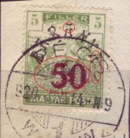 HARVESTERS-50 ON 5-OVERPRINT BARANYA - ERROR  - YUGOSLAVIA - HUNGARY - 1919 - Baranya