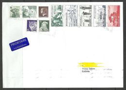 SCHWEDEN Sweden 2020 Air Mail Cover To Estonia Michel 983 - 987 Tourism Etc Animals Wolf King Etc - Lettres & Documents