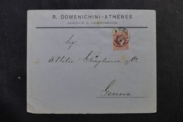 GRECE - Enveloppe Commerciale De Athènes Pour L'Italie En 1898, Affranchissement Plaisant - L 63180 - Lettres & Documents