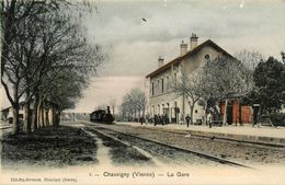 Chauvigny * La Gare * Arrivée Train Locomotive * Ligne Chemin De Fer Vienne - Chauvigny