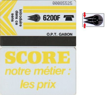 80/ Gabon; Autelca, P5. Logo - Yellow / SCORE, 2. Type (closed), Crossed Zeros - Gabon