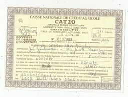 JC , Récépissé De Demande D'ouverture , Caisse Nationale  CREDIT AGRICOLE, Compte à Terme  5 Ans, 1979, Frais Fr 1.65 E - Autres & Non Classés