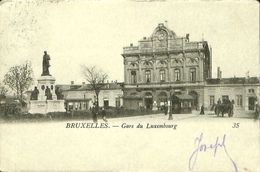 028 600 - CPA - Belgique - Brussels - Bruxelles - Gare Du Luxembourg - Schienenverkehr - Bahnhöfe