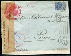 ARGENTINE - N° 166 / LETTRE AVEC O.M. BUENOS AIRES LE 15/10/1915 , POUR PARIS AVEC CENSURE MILITAIRE - TB - Covers & Documents