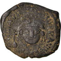 Monnaie, Maurice Tibère, Demi-Follis, 588-589, Thessalonique, TB+, Cuivre - Byzantinische Münzen