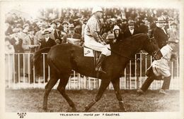 Hippisme * Carte Photo * TELEGRAM Monté Par F.GAUDINET * Jockey * Courses De Chevaux * Hippodrome - Hípica