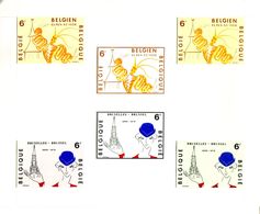 18178537 Belgique; Tourisme, Bx + Eupen St-Vith : 2 X 3 Essais De Couleurs = RARE : Tp Cob1909+1910 De Jean Malvaux. - Essais & Réimpressions