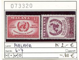 Malaya 1958 - Federation Of Malaya 1958 - Michel 6-7 - ** Mnh Neuf Postfris - Federation Of Malaya