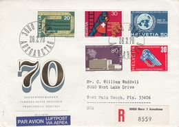Suisse - 26/02/1970 - FDC - Propagande  - Lettre  Recommandée De Bern Pour West Palm Beach, USA - Storia Postale