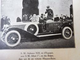 ALPHONSE XIII, Roi D'Espagne Avec ALBERT Ier, Roi Des Belges Dans Une De Ses Voitures HISPANO-SUIZA - Auteurs Français