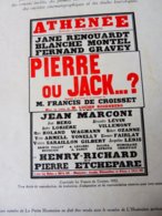 PIERRE Ou JACK ...?  De Francis De Croisset  (orig :La Petite Illustration,1932) Dos Chambre Style Restauration - Auteurs Français