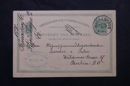 DANEMARK - Entier Postal De Copenhague Pour Berlin En 1880 - L 63904 - Interi Postali