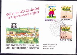 Ungarn Hungary Hongrie - 3. SOS-Kinderdorf (MiNr: 2x 3980A + 4197) 1993 - Brief - Brieven En Documenten