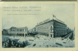 TORINO - GRAND HOTEL SUISSE TERMINUS - EDIZIONE MANDELLI - SPEDITA 1929 ( BG4412) - Wirtschaften, Hotels & Restaurants